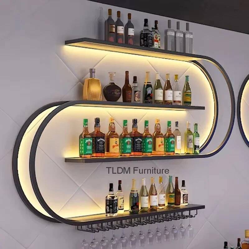 Home Bar Setup - Espositore Geometrico Nordico per Vini, Scaffale
