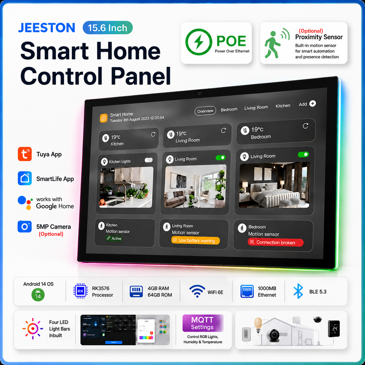 Home Bar Android - Pannello di Controllo Touch da 15,6