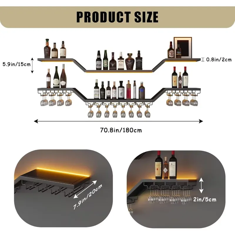 Portabottiglie da Parete a LED - Home Bar Shelf recensione e prezzo